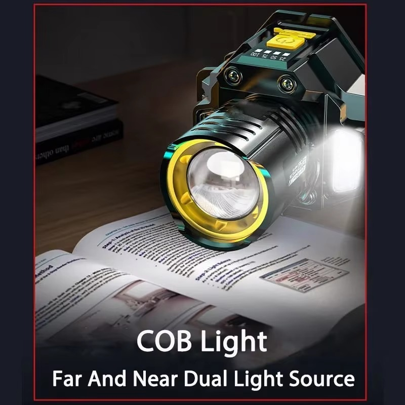 Powerful LED Headlamp Motion Sensor Headlight 18650 Rechargeable COB Head Flashlights High Power Head Lamp Fishing Headlight