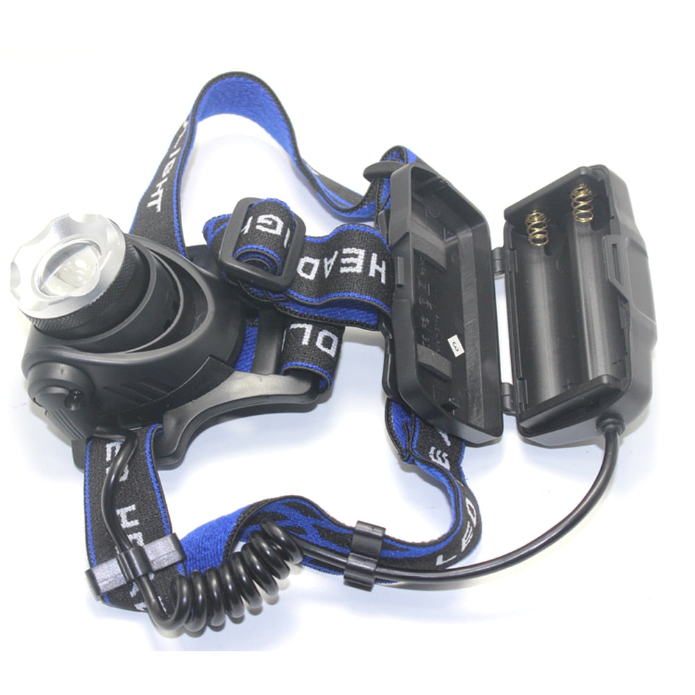 HL 01-20 Red/Green/Blue/White Light 4 In 1 Adjustable Zoomable Focus LED Headlight, ideal for Fishing...