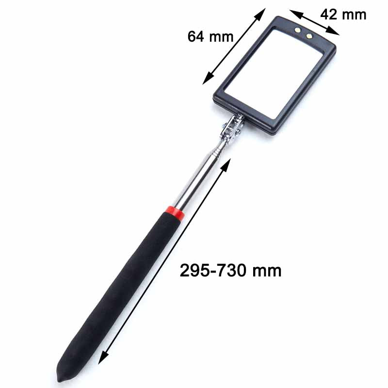 TL 02-2.8 360° Inspection Mirror LED Light Telescoping Mirrors Extend Mechanic Tools Inspection Mirror Telescopic Handle Repairing Tools