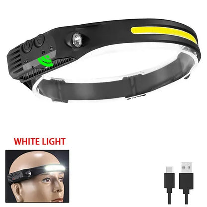 HL 09-3.0 Head Torch, USB Rechargeable LED Sensor for Fishing Running dog walking, Torches