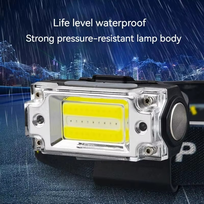 Mini Dual COB Headlamp Sensor Hat Clip Headlight 5 Lighting Modes Outdoor Camping Hunting Flashlight Induction Head Lamp