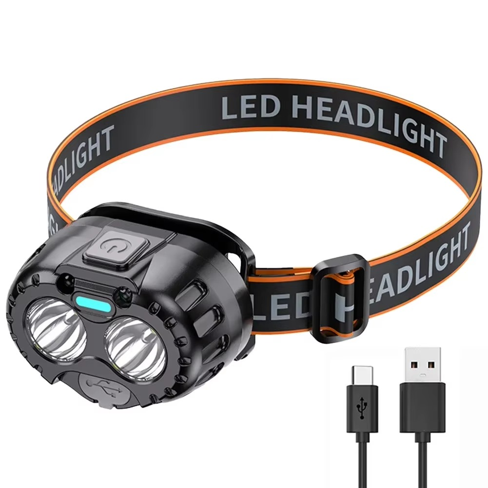 HL 02-5.0 Powerful LED Headlamp IPX4 Waterproof Emergency Head Flashlight 250LM XPE LED Headlamp 500mAh for Outdoor Fishing Camping Hiking