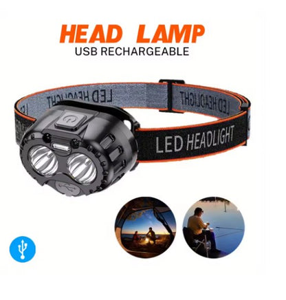 HL 02-5.0 Powerful LED Headlamp IPX4 Waterproof Emergency Head Flashlight 250LM XPE LED Headlamp 500mAh for Outdoor Fishing Camping Hiking