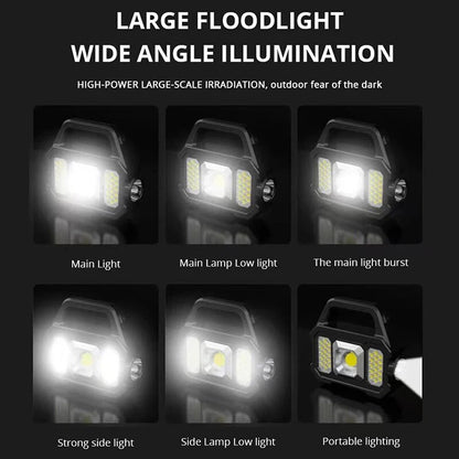 TC 01-6.0 Solar and USB Rechargeable Flashlight, Waterproof COB LED Torch Brightly Light Portable Powerful Lantern for Fishing, Camping...