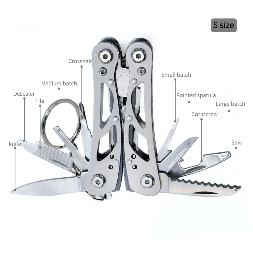 TL 07-3.5 Outdoor Mini Multi-purpose Folding Tool Pliers Set Combination Pliers Repair Durable Carbon Steel Material