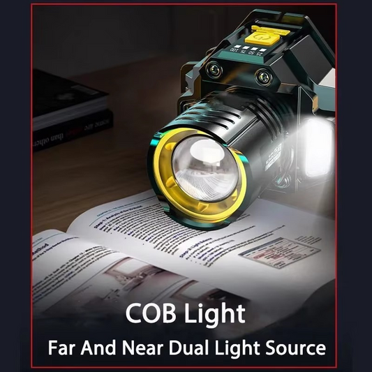 Powerful LED Headlamp Motion Sensor Headlight 18650 Rechargeable COB Head Flashlights High Power Head Lamp Fishing Headlight