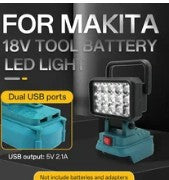 Led Light For Makita Battery 4In Portable Spotlight Cordless Outdoor Work Fishing Handheld Emergency ToolLight 2 x USB No Battery