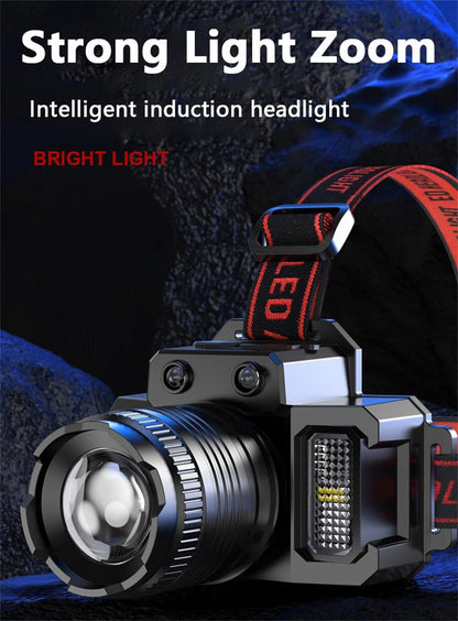 HL 03-5.0 Zoomable  Usb Rechargeable Motion Sensor Waterproof LED Headlamp, Work Light...