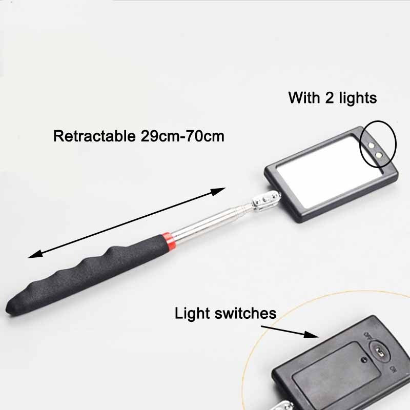 TL 02-2.8 360° Inspection Mirror LED Light Telescoping Mirrors Extend Mechanic Tools Inspection Mirror Telescopic Handle Repairing Tools